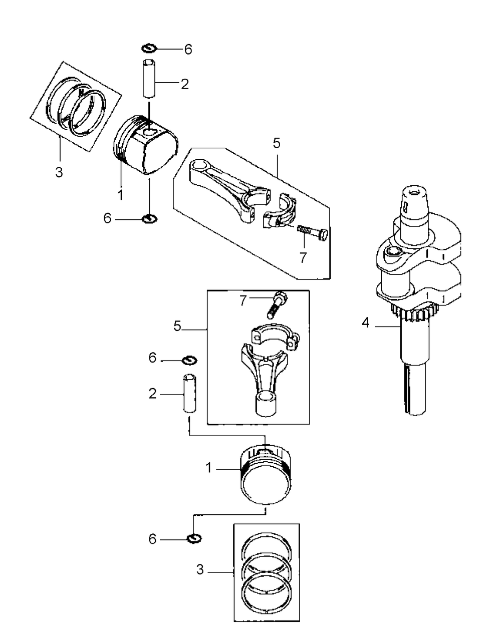 Fh541v-As25 Piston And Crankshaft Diagram and Parts List for HFF1748 55AG5D4V750-WAM Cub Cadet Lawn Mower